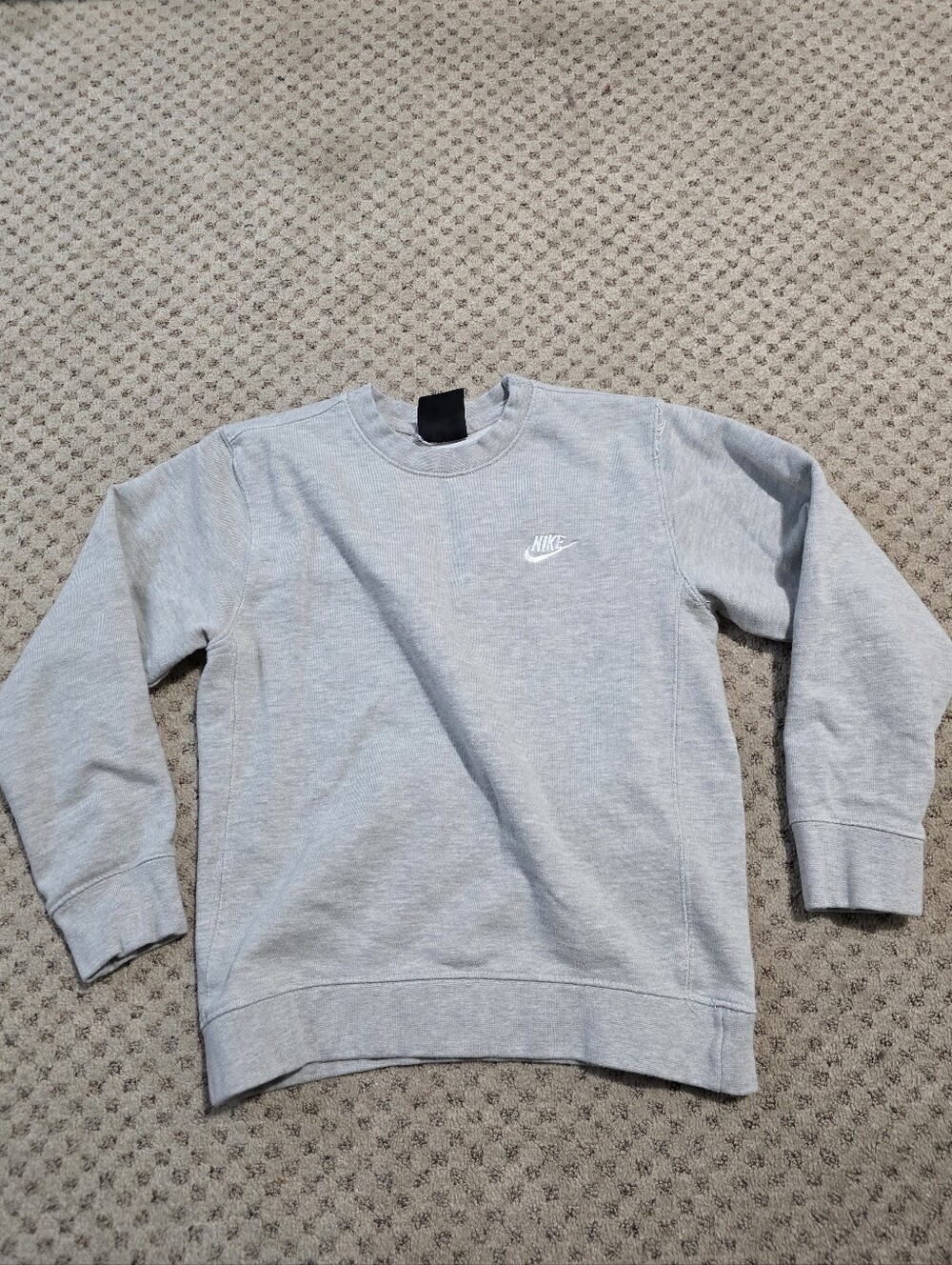 Nike Light Gray Crewneck Sweatshirt with White Swoosh